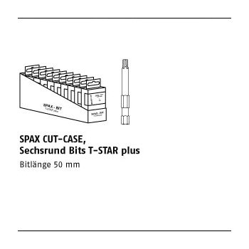50 Stück Stahl gehärtet T/50 SPAxCUT CASE Sechsrund Bits T STAR plus SW 1/4x50 T 15 mm