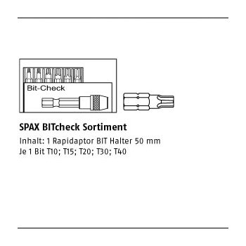 1 Stück Stahl gehärtet T SPAxBITcheck Sortiment +6 T Star plus mm