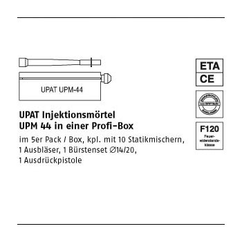 1 Stück Mörtel UPM44 Profi BoxUPAT Injektionsmörtel UPM44 in einer Profi BoxUPM44 Profi Box mm