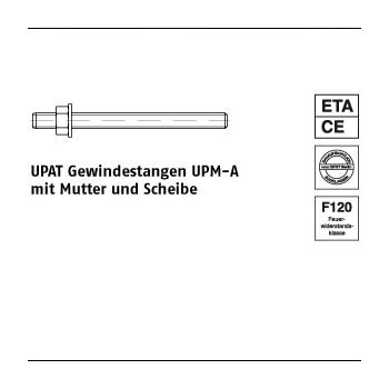10 Stück A4 UPMA UPAT Gewindestangen UPMA mit Mutter und Scheibe UPMA M16/175 mm