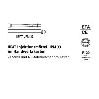 1 Stück Mörtel UPM33 HWK UPAT Injektionsmörtel UPM33 iMHandwerkskasten UPM33 360 mm