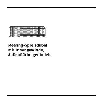 100 Stück Messing Messing Spreizdübel mit Innengewinde Außenfläche gerändelt M5 / 65x21 mm