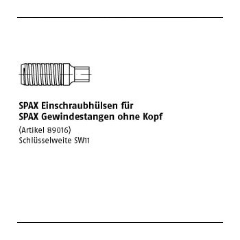 1 Stück Stahl SPAxEinschraubhülsen für SPAxGewindestangen ohne Kopf . mm