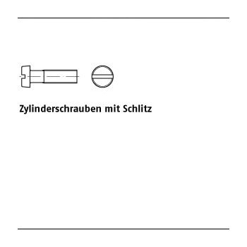 2000 Stück DIN 84 4.8 Stahl blank Zylinderschrauben mit Schlitz M3x3  mm